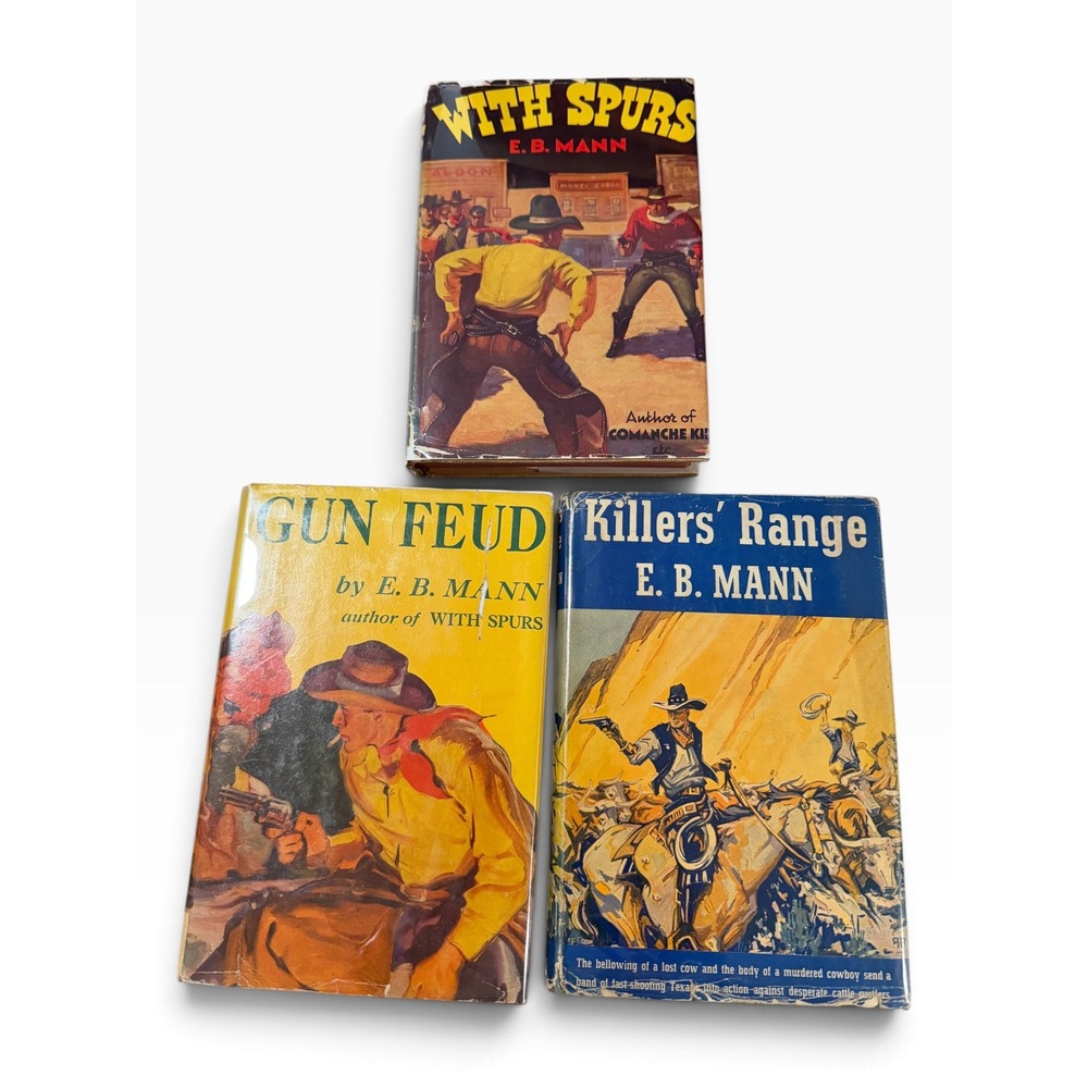 Vintage E.B. Mann Western Novel Set With Spurs Gun Feud Killers Range Triangle